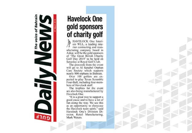 Havelock One Charity Golf gold sponsor PR coverage - by GDN