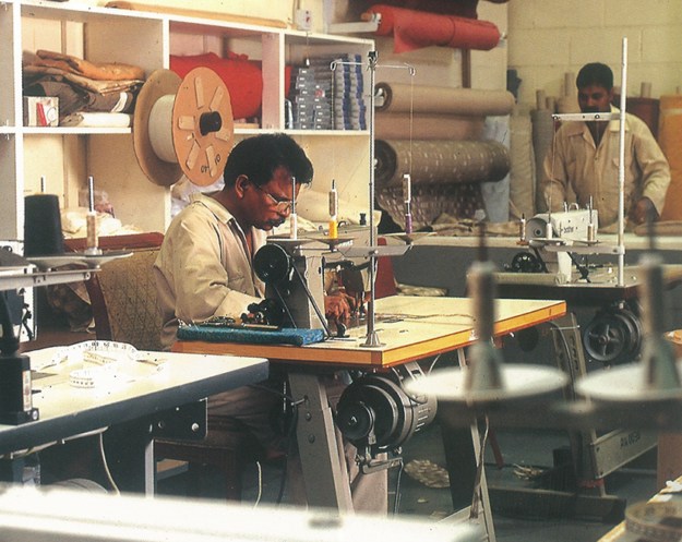 Scenes from our factory in 1998 - upholstery